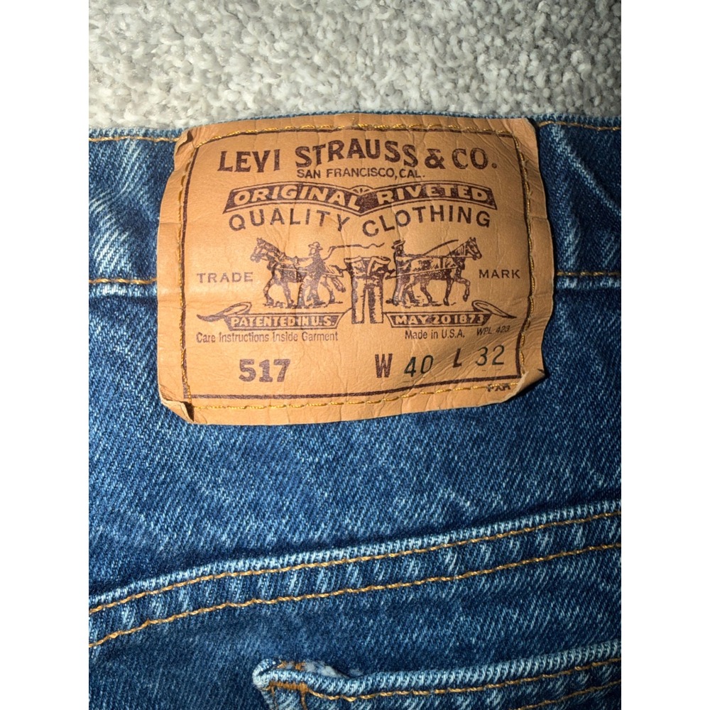 Vintage 90s Levi's 517 Orange Tab Jeans 40x32 Made in USA Bootcut Retro - Picture 5 of 9